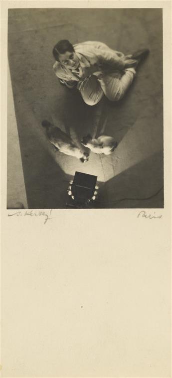 ANDRÉ KERTÉSZ (1894-1985) Mrs. Edwin Rosskam with her cats * Portrait of Mrs. Edwin Rosskam.